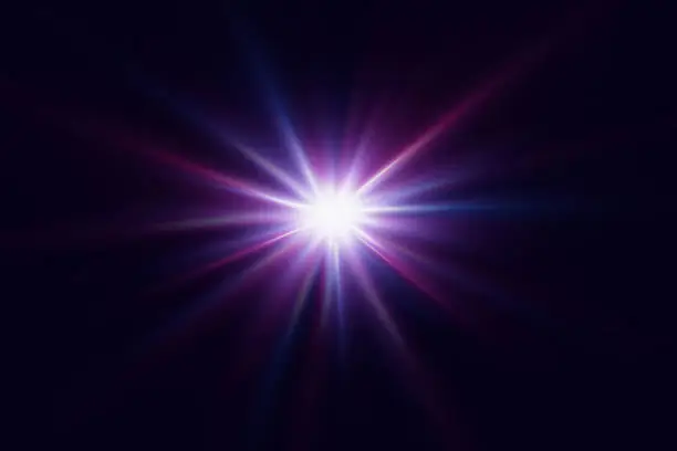 Vector illustration of Light effect star flashed. Glare of light and flash.