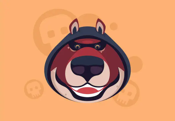 Vector illustration of hacker wolf head icon