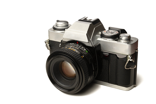 Classic 35mm SLR film camera with an ultra fast F1.2 lens.