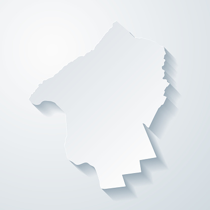 Map of Hunterdon County - New Jersey, with a realistic paper cut effect isolated on white background. Trendy paper cutout effect. Vector Illustration (EPS file, well layered and grouped). Easy to edit, manipulate, resize or colorize. Vector and Jpeg file of different sizes.