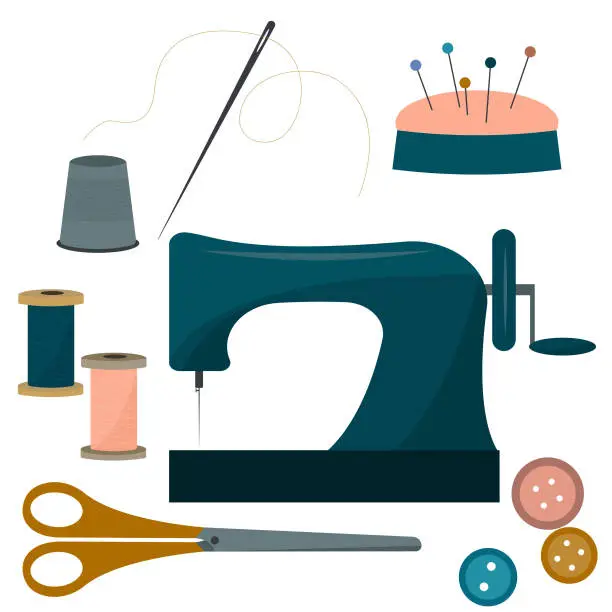 Vector illustration of Sewing set