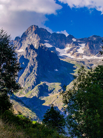 Valgaudemar is one of the wildest valleys in the massif of Ecrins. Haute-Alpes, Alps France. Mountain scenery, popular with walkers and climbers and all interested in outdoor pursuits.