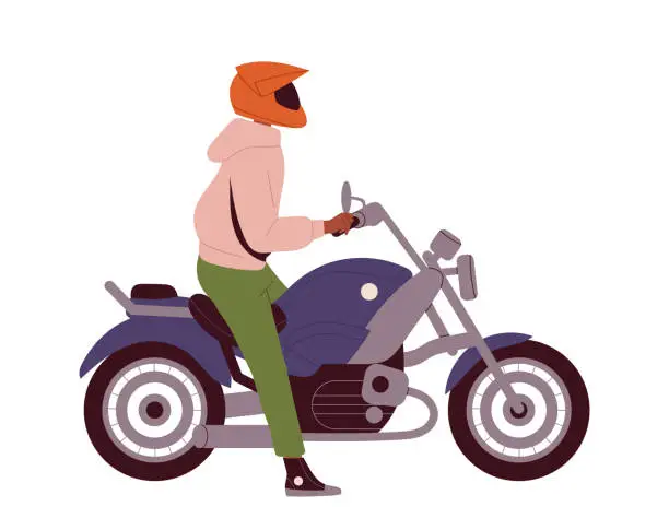 Vector illustration of Person motorcyclist vector concept