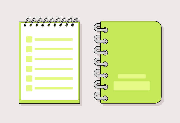 illustrations, cliparts, dessins animés et icônes de notes pages vector line set - office to do list adhesive note messy