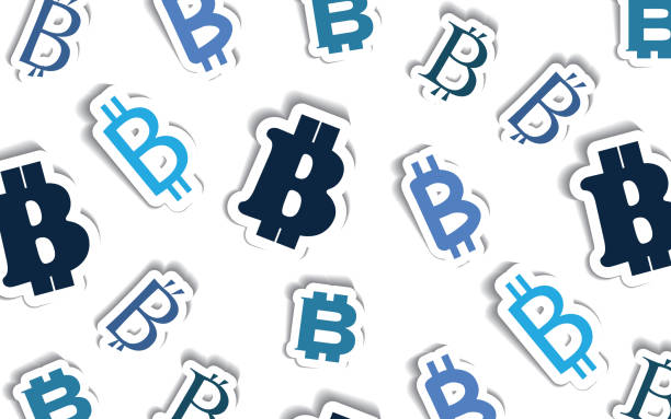 illustrations, cliparts, dessins animés et icônes de bitcoin signs pattern, design concept - large group of objects group of objects white background isolated on white