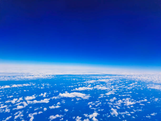 Flying over the clouds. Air travel