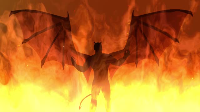 The devil in a fiery inferno