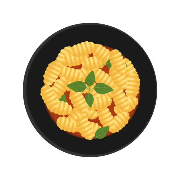 Vector illustration of Ready to eat Italian Gnocchi