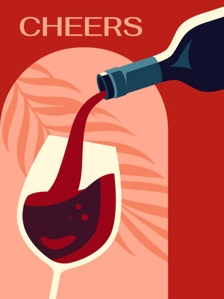 bildbanksillustrationer, clip art samt tecknat material och ikoner med poster with wine vector concept - vin