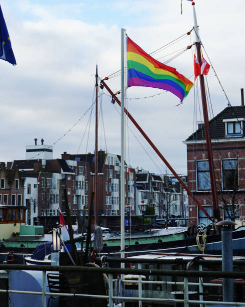 istock Rainbow flag on the boat 1979877395