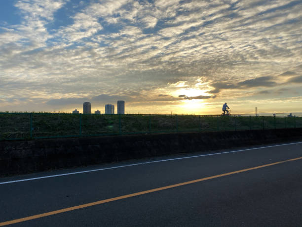 Scenery of the riverbed. View from the road.