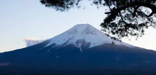 Natural scenery of Mt. Fuji during the winter and spring seasons