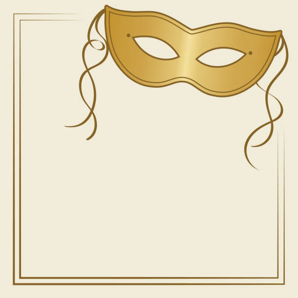 Massquerade Border Masquerade Invitation Border Mardi Gras Festival Poster Illustration.