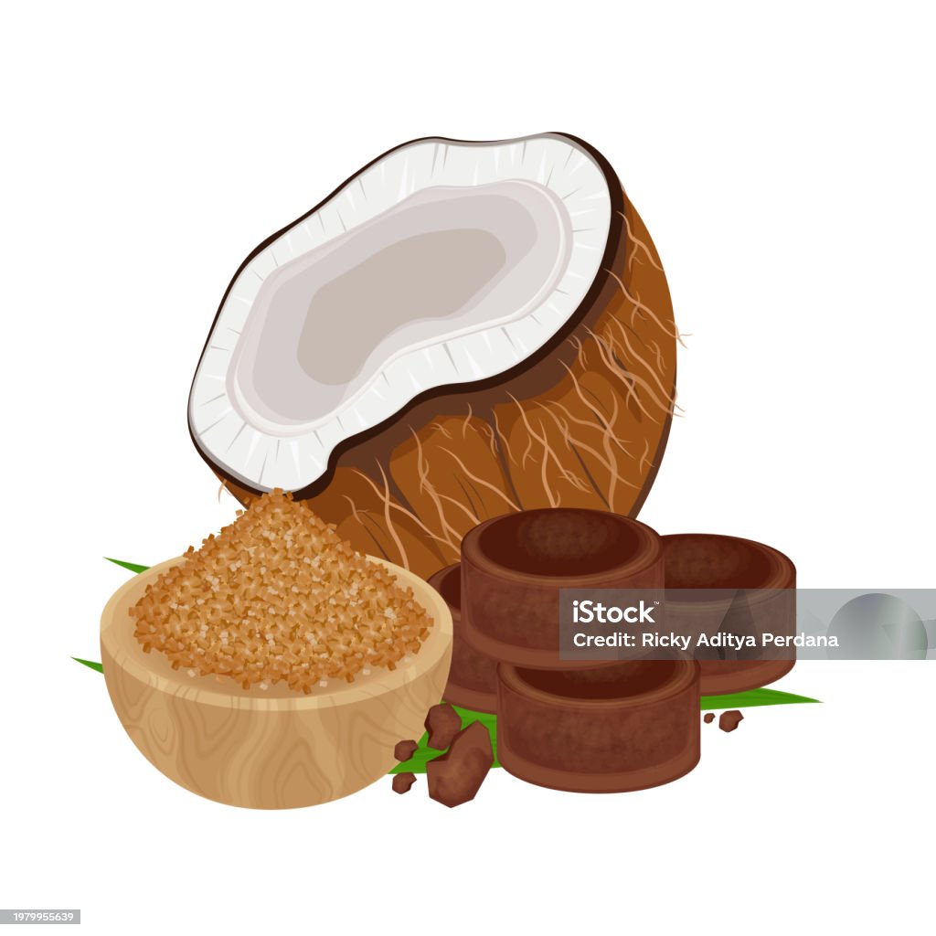 Javaanse Suiker Traditional Indonesian Jaggery Javanese Sugar Stock Illustration ...