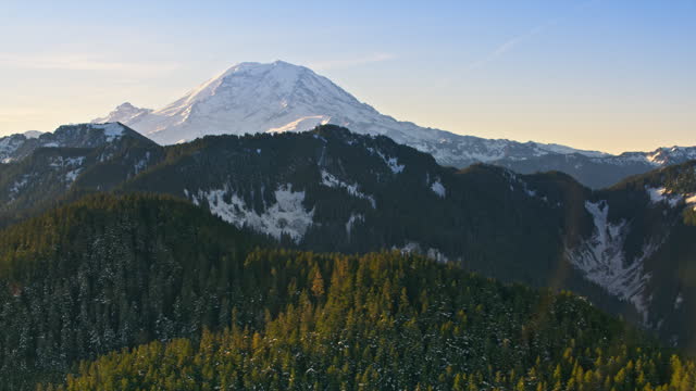 AERIAL Mount Rainier, Washington