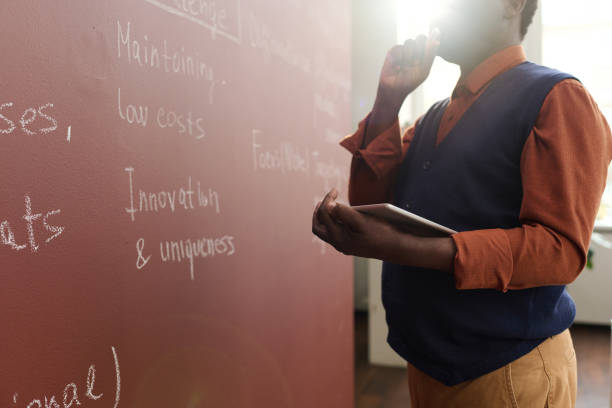 istock African American college professor writing on chalkboard 1980010874