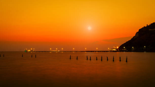 beautiful Sun set on the sea in evening