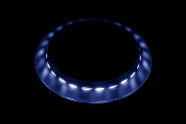 glowing circle, lights of a flying saucer, ufo