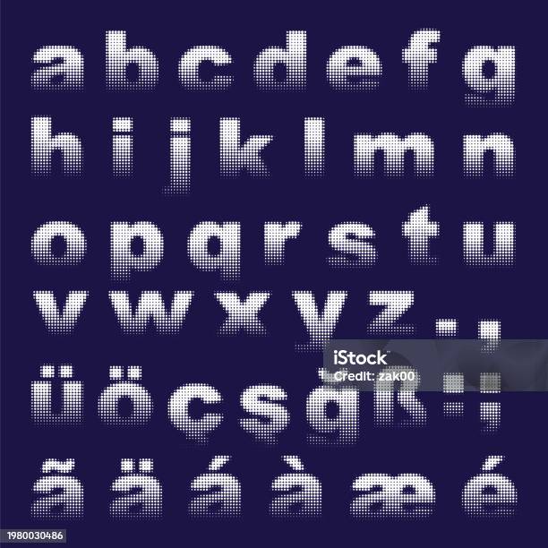 Alphabet In Half Half Tone Alphabet Stock Illustration - Download Image Now - Abstract ...