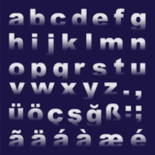 Vector illustration of Half Tone Alphabet