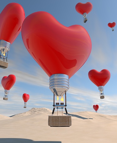 Heart Shaped Light Bulb Hot Air Balloon