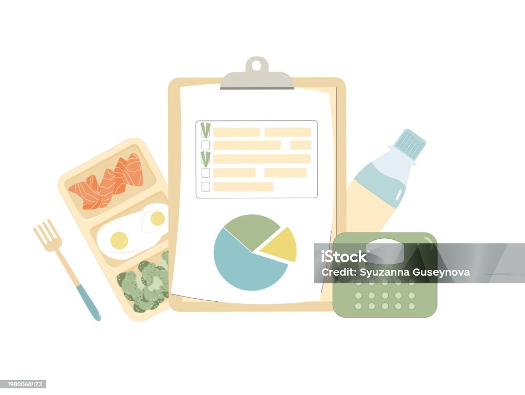 Diet Plan Program Nutrient Calories Counting And Ratio Of Protein ...