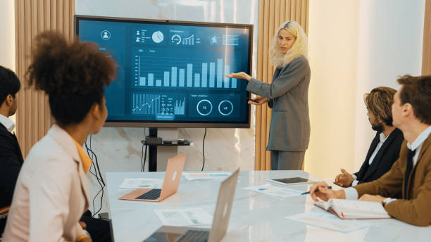istock Presentation in office or ornament meeting room with analyst team 1980079045