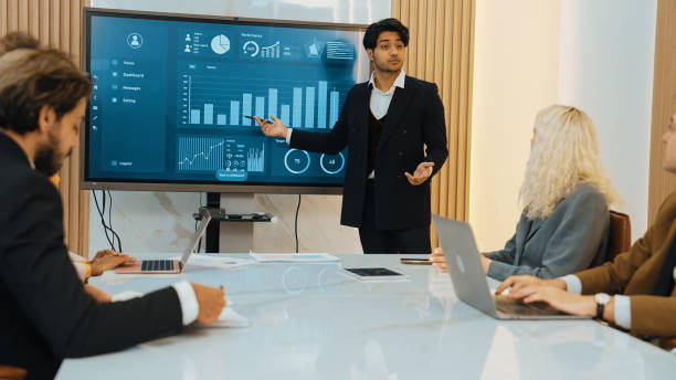 istock Presentation in office or ornament meeting room with analyst team 1980080077