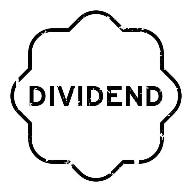 Vector illustration of Grunge black dividend word rubber seal stamp on white background