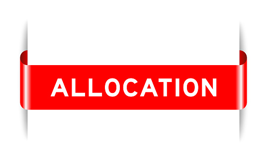 Word Allocation Examples Red Color Inserted Label Banner With Word Allocation On White ...