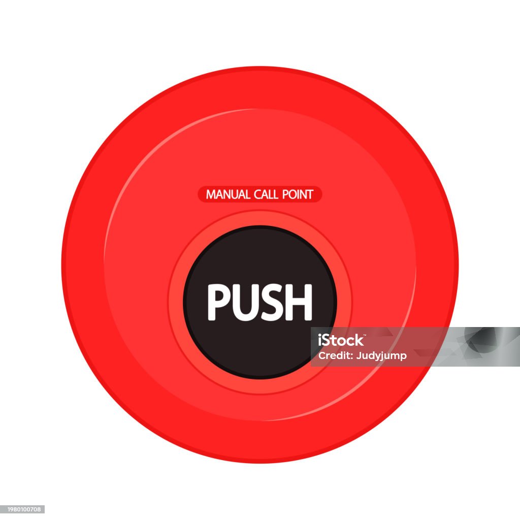 Red Manual Call Point For Fire Alarm Vector Red Manual Call Point ...