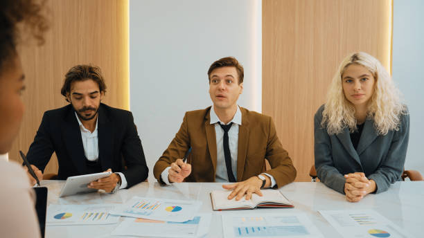 istock Office worker employee working and brainstorm on marketing planning. Ornamented 1980105677