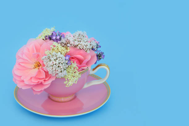 istock Surreal Flower and Herb Tea Cup Arrangement 1980162883