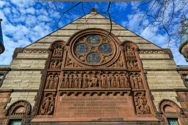 Princeton, NJ USA - November  12, 2019: Windows and architectural elements Princeton University campus. Private Ivy League University in New Jersey, USA