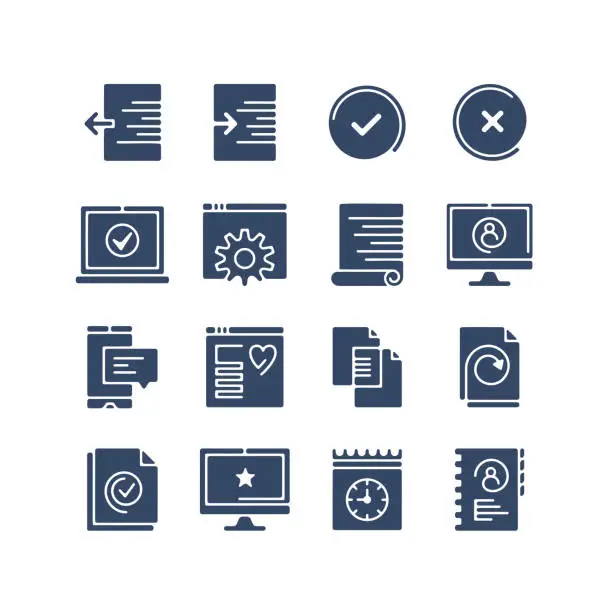 Vector illustration of Flex Icon Set for Approval & Rating