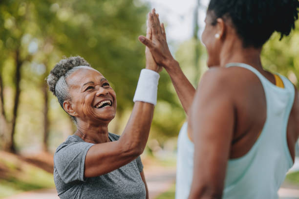 Two women friends final exercise