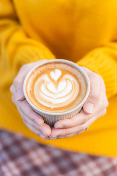 istock beautiful Latte art coffee with hot milk 1980208787