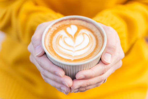 istock beautiful Latte art coffee with hot milk 1980208792