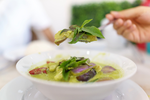 Thai green coconut curry, also known as 