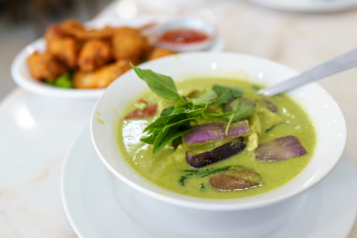 Thai green coconut curry, also known as 