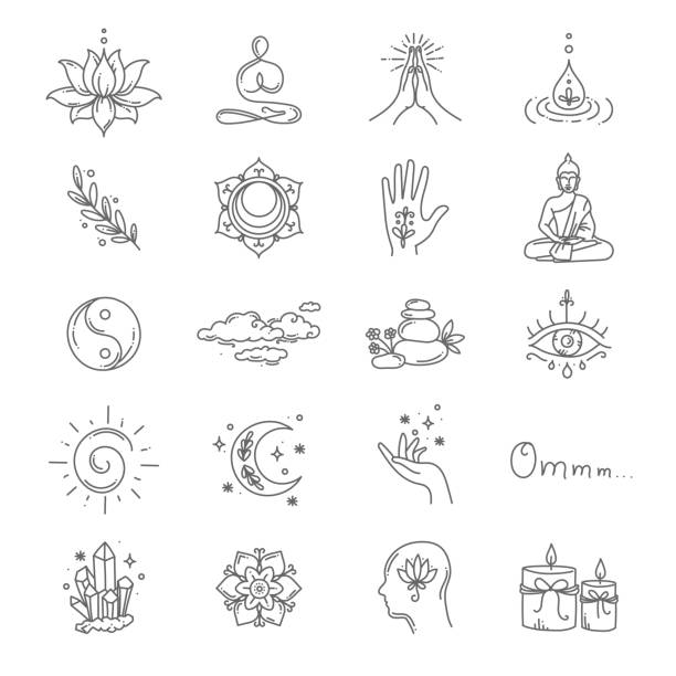 duchowy, zdrowie psychiczne, uzdrawianie kolekcja ikon wektorowych - drop set water vector stock illustrations