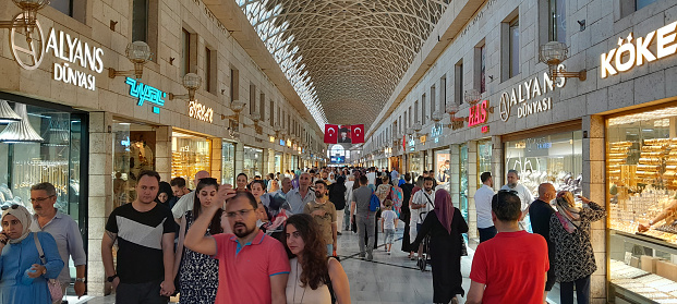 Uzun Carci Bazaar in Bursa City, Turkey.