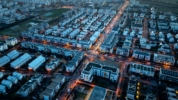 istock Residential district at dusk 1980260735