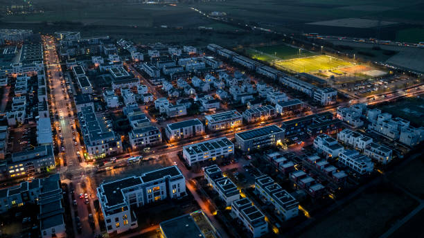 istock Residential district at dusk 1980260905