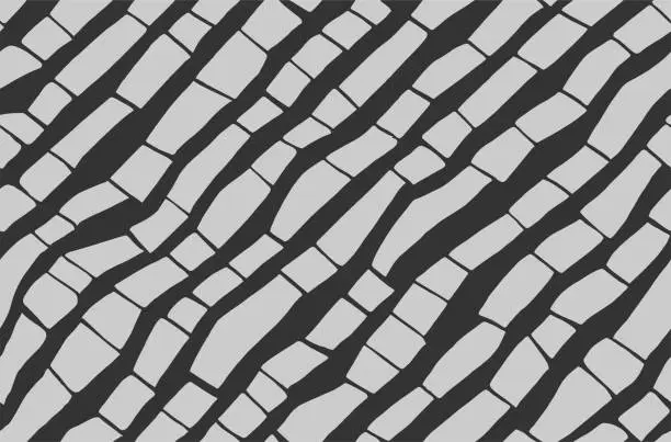 Vector illustration of Rubble wild stone masonry seamless pattern