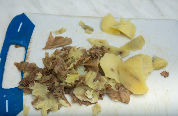boiled potatoes and potato skins