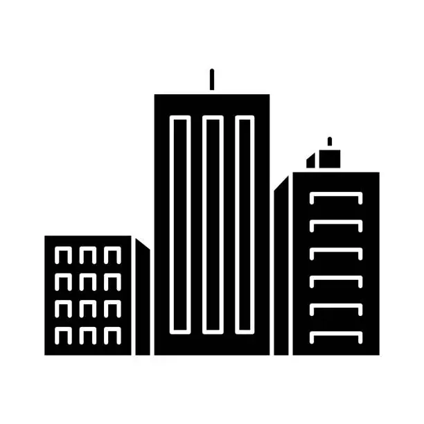 Vector illustration of Icon of buildings, city.