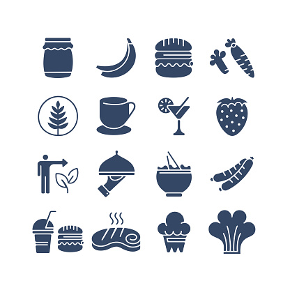 Flex vector icon set for Dieting & Eating.
