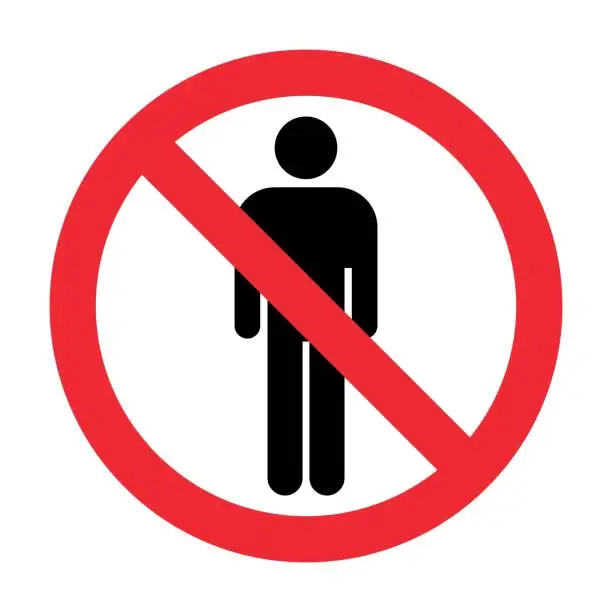 Vector illustration of No Entry Restricted Area. Prohibited Sign