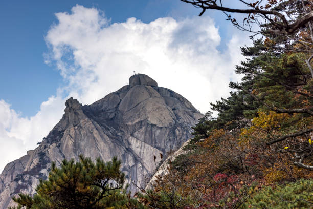 baegundae mountain peak at bukhansan national park in seoul area, south korea, asia.